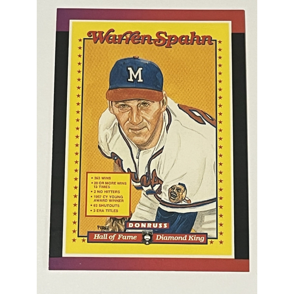 Warren Spahn 1989 Donruss Milwaukee Braves Hall of Fame